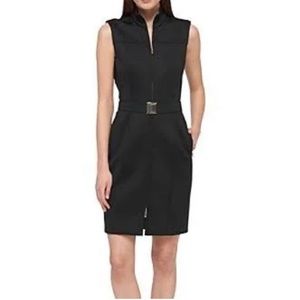Calvin Klein Navy Blue Belted Dress